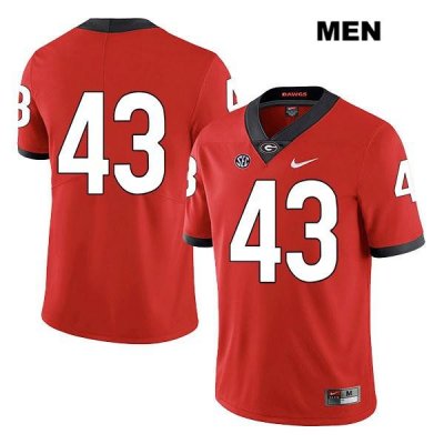 Men's Georgia Bulldogs NCAA #43 Chase Harof Nike Stitched Red Legend Authentic No Name College Football Jersey SYU8354AN